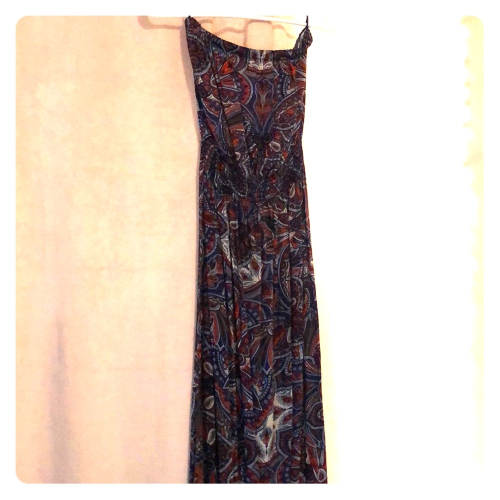 Eight sixty strapless paisley maxi dress